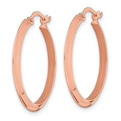 10K Rose Gold Polished Hoop Earrings