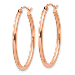 10K Rose Gold Oval Hoop Earrings