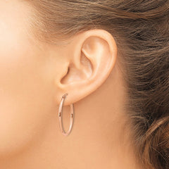 10K Rose Gold Oval Hoop Earrings