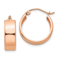 10K Rose Gold Polished Hoop Earrings