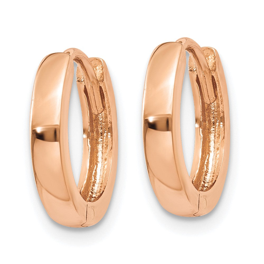 10K Rose Gold Round Hinged Hoop Earrings