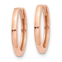 10K Rose Gold Round Hinged Hoop Earrings