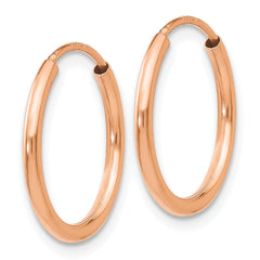10K Rose Gold Polished Endless Tube Hoop Earrings