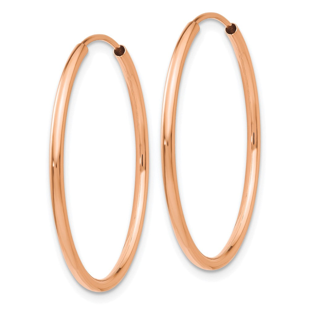 10K Rose Gold Polished Endless Tube Hoop Earrings