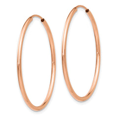 10K Rose Gold Polished Endless Tube Hoop Earrings