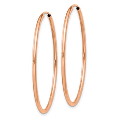 10K Rose Gold Polished Endless Tube Hoop Earrings