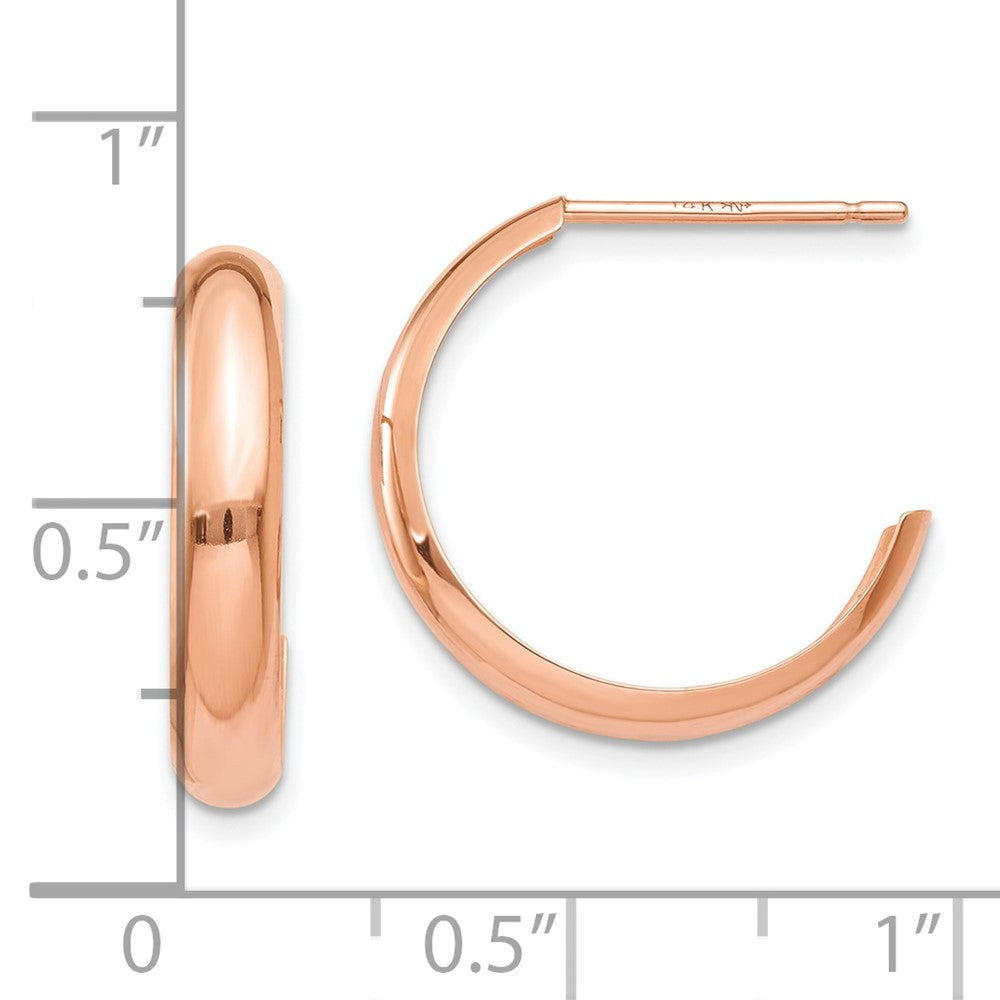 10K Rose Gold Polished Hoop Earrings