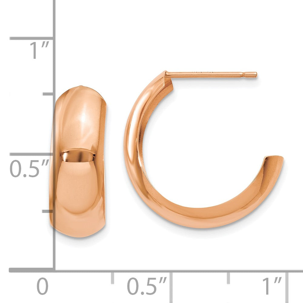 10K Rose Gold Polished Hoop Earrings