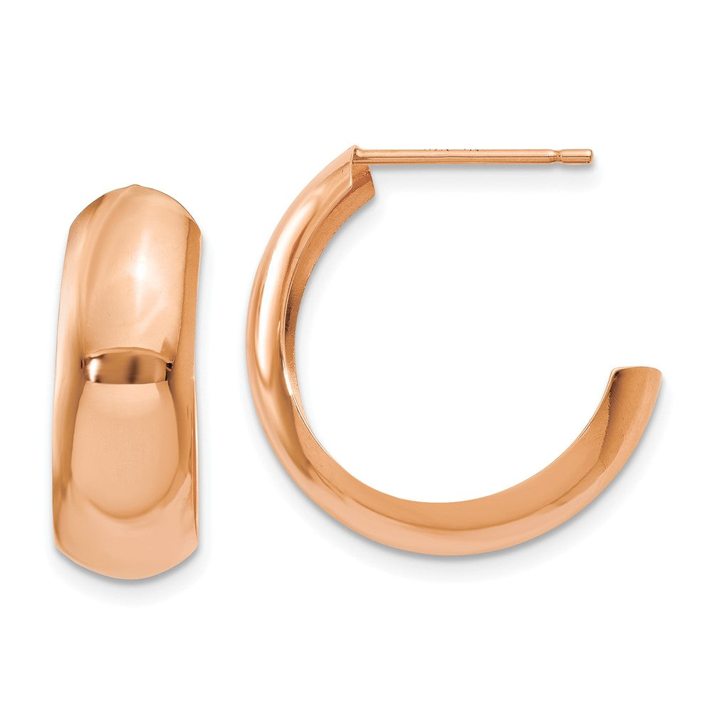 10K Rose Gold Polished Hoop Earrings