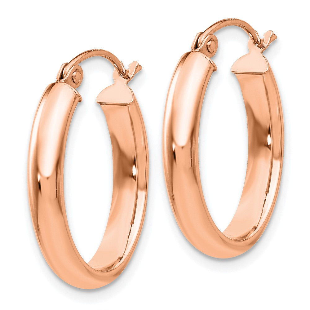 10K Rose Gold Polished Oval Tube Hoop Earrings