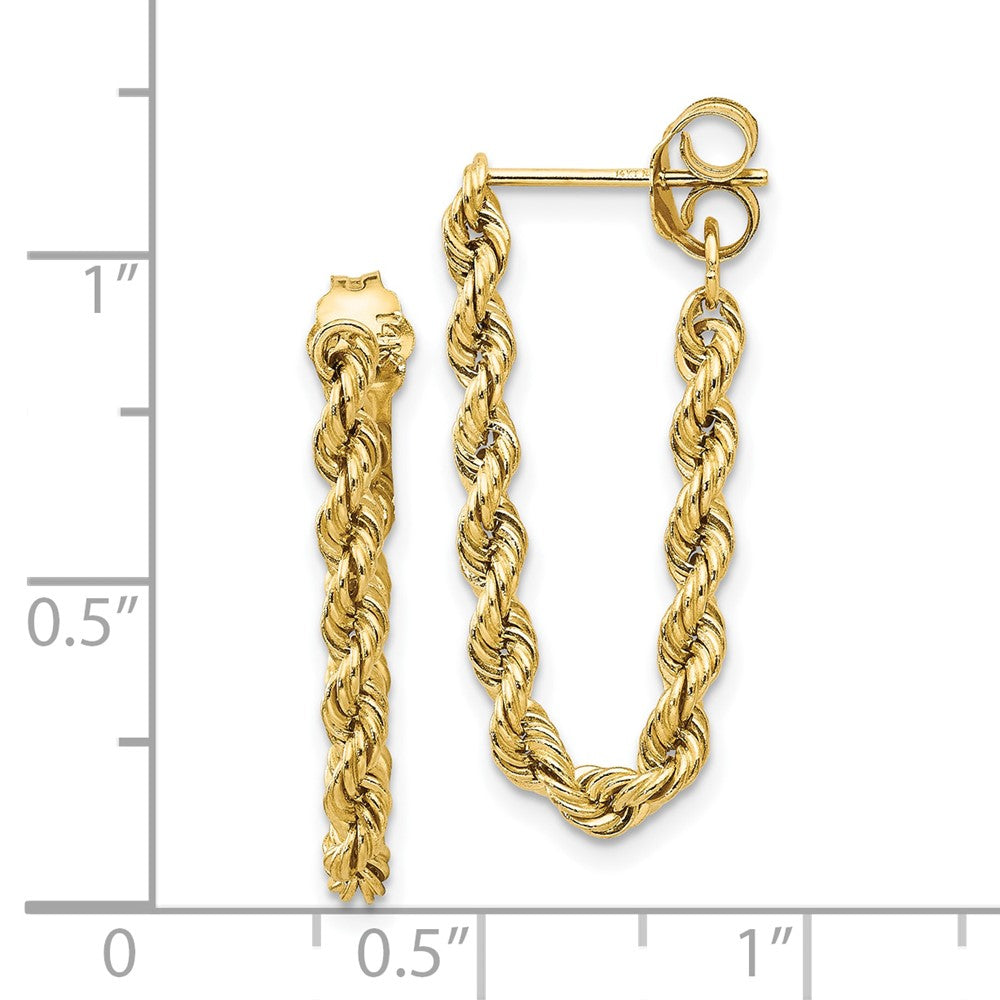 10K Yellow Gold Hollow Rope Earrings