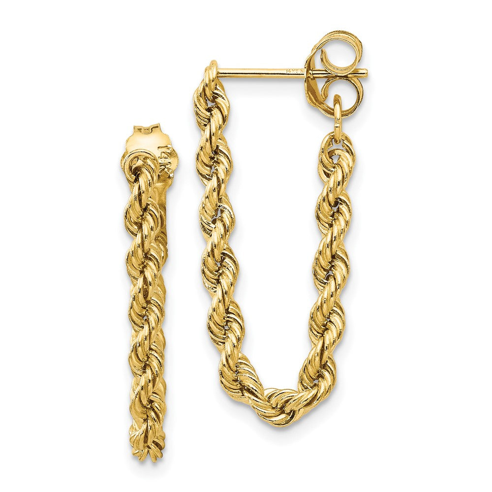 10K Yellow Gold Hollow Rope Earrings