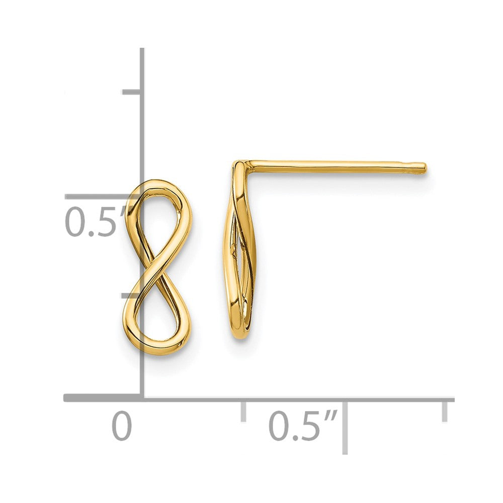 10K Yellow Gold Polished Infinity Post Earrings