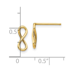10K Yellow Gold Polished Infinity Post Earrings