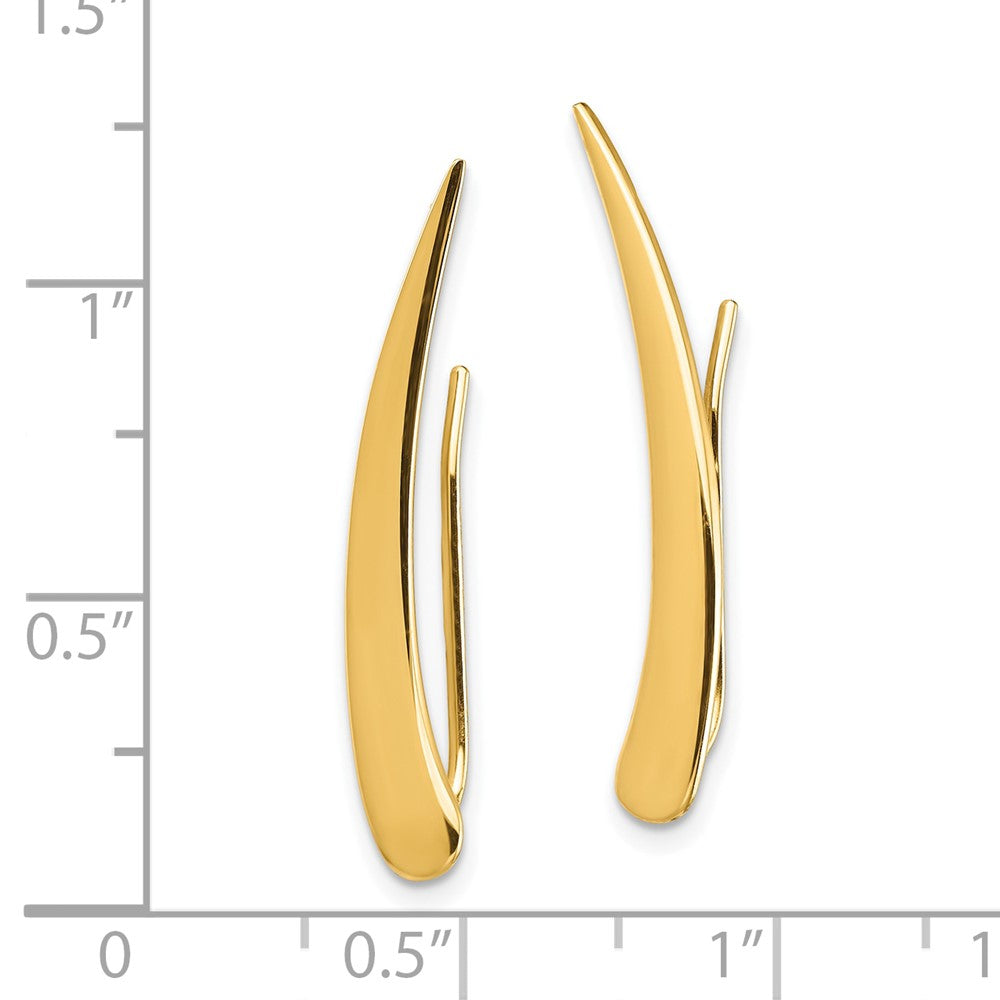 10K Yellow Gold Gold Polished Pointed Ear Climber Earrings