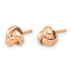 10K Rose Gold Polished Love Knot Post Earrings