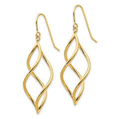 10K Yellow Gold Twisted Dangle Earrings