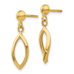 10K Yellow Gold Post Dangle Earrings