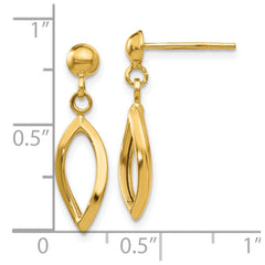 10K Yellow Gold Post Dangle Earrings