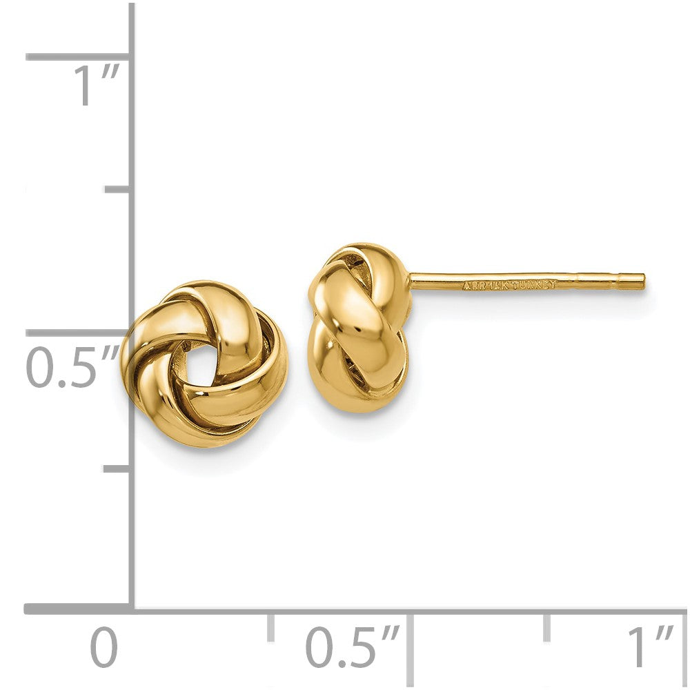 10K Yellow Gold Knot Post Earrings