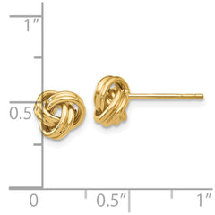 10K Yellow Gold Love Knot Post Earrings