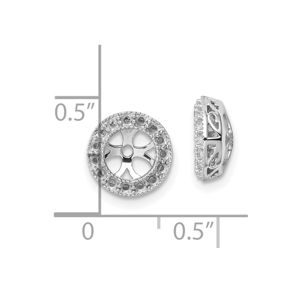 10K White Gold AA Diamond Earrings Jacket