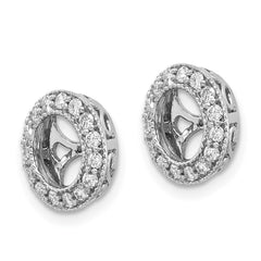 10K White Gold AA Diamond Earrings Jacket