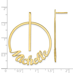 10K Yellow Gold Small Circle Name Post Earrings