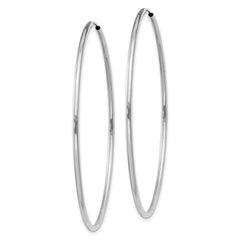10K White Gold 1.5mm Polished Endless Hoop Earrings