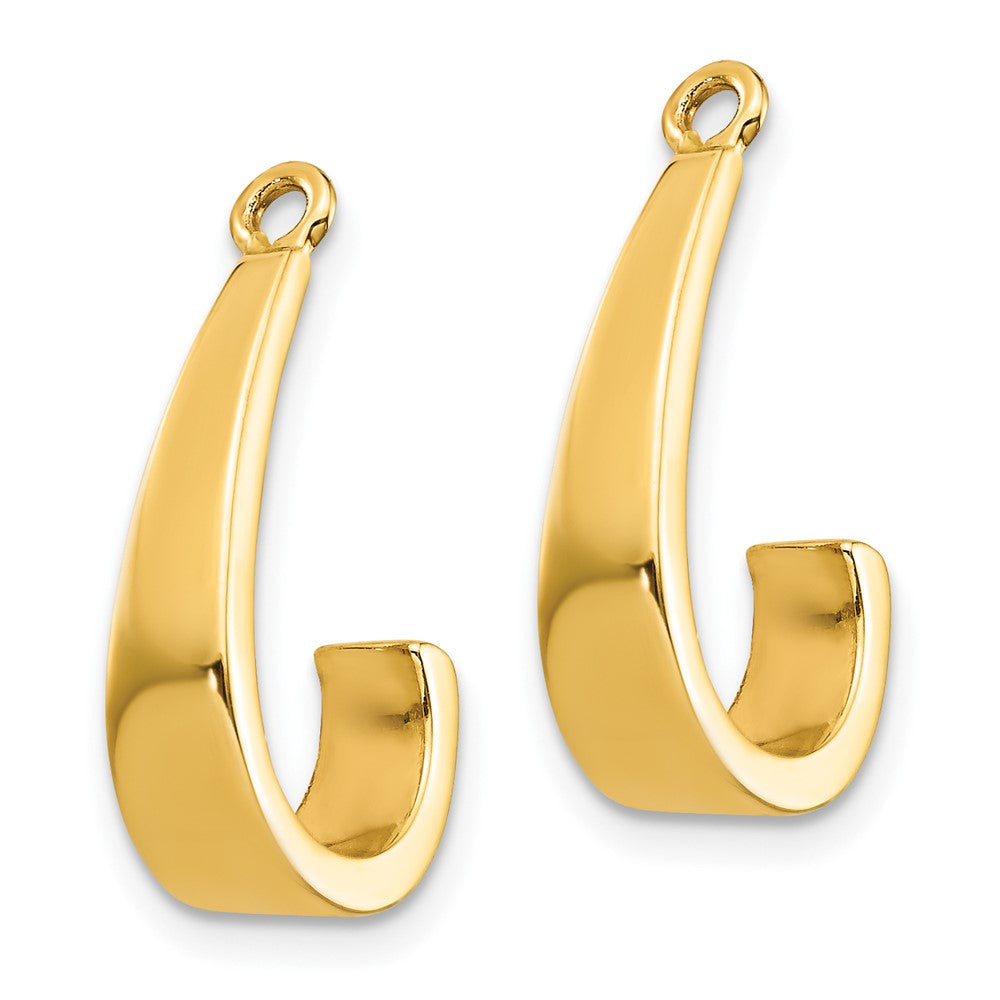 10K Yellow Gold Polished J-Hoop Earrings Jackets