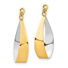 10K Yellow Gold & Rhodium Reversible Dangle Earrings Jackets