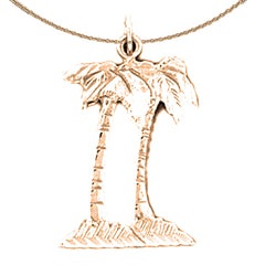 Colgante de Palmera de Oro de 14K o 18K