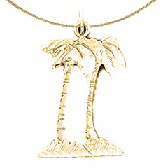 Colgante de Palmera de Oro de 14K o 18K