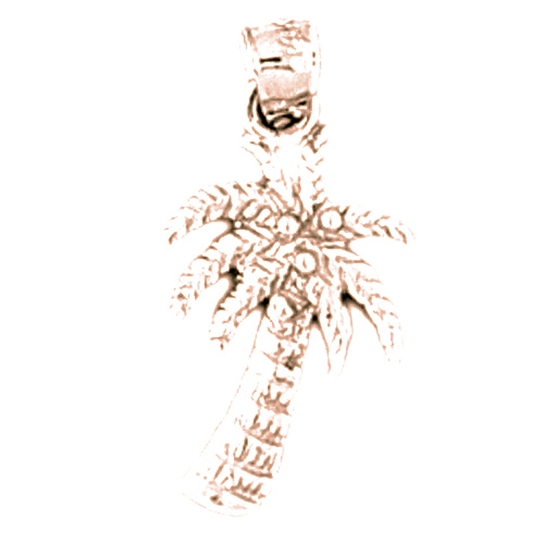 14K or 18K Gold Palm Tree Pendant