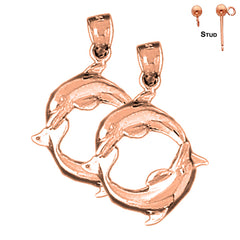 14K or 18K Gold Dolphin Earrings