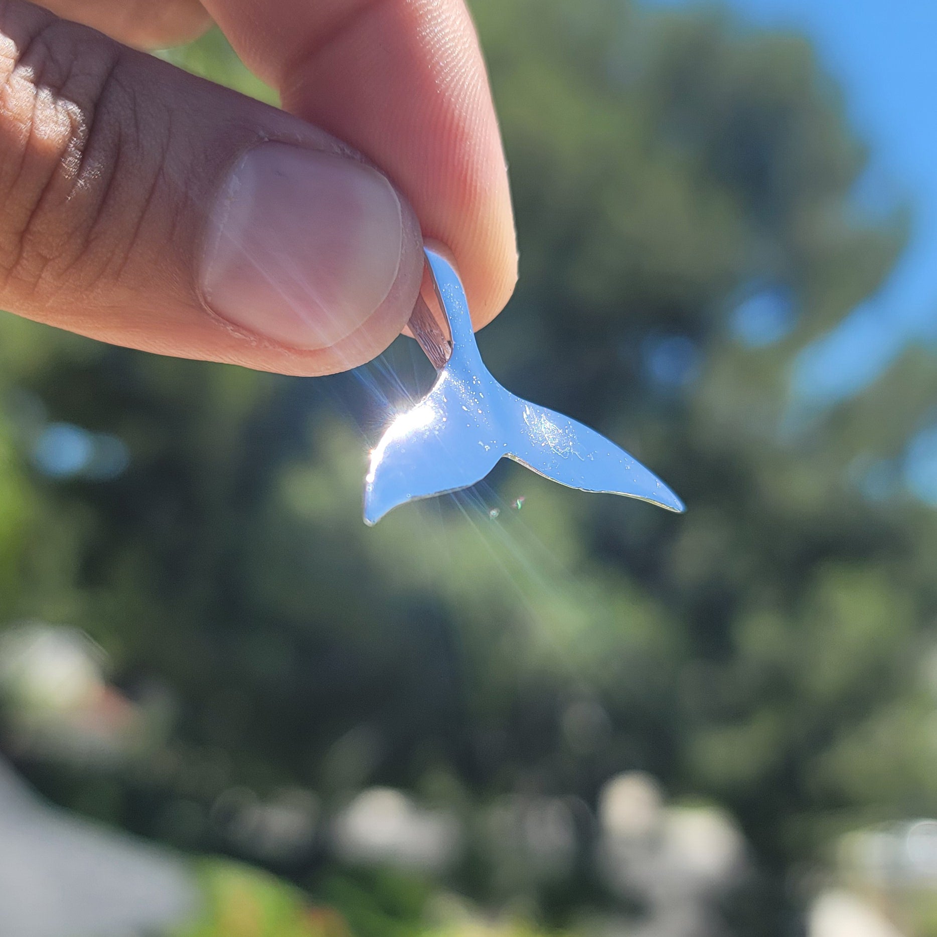 14K or 18K Gold Whale Tale Pendant