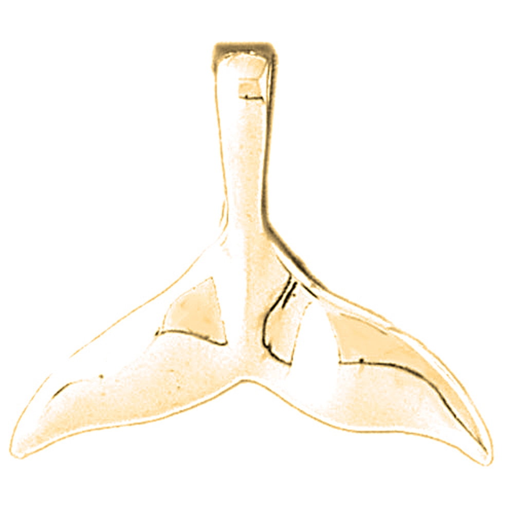 14K or 18K Gold Whale Tale Pendant