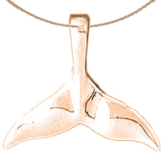 14K or 18K Gold Whale Tale Pendant