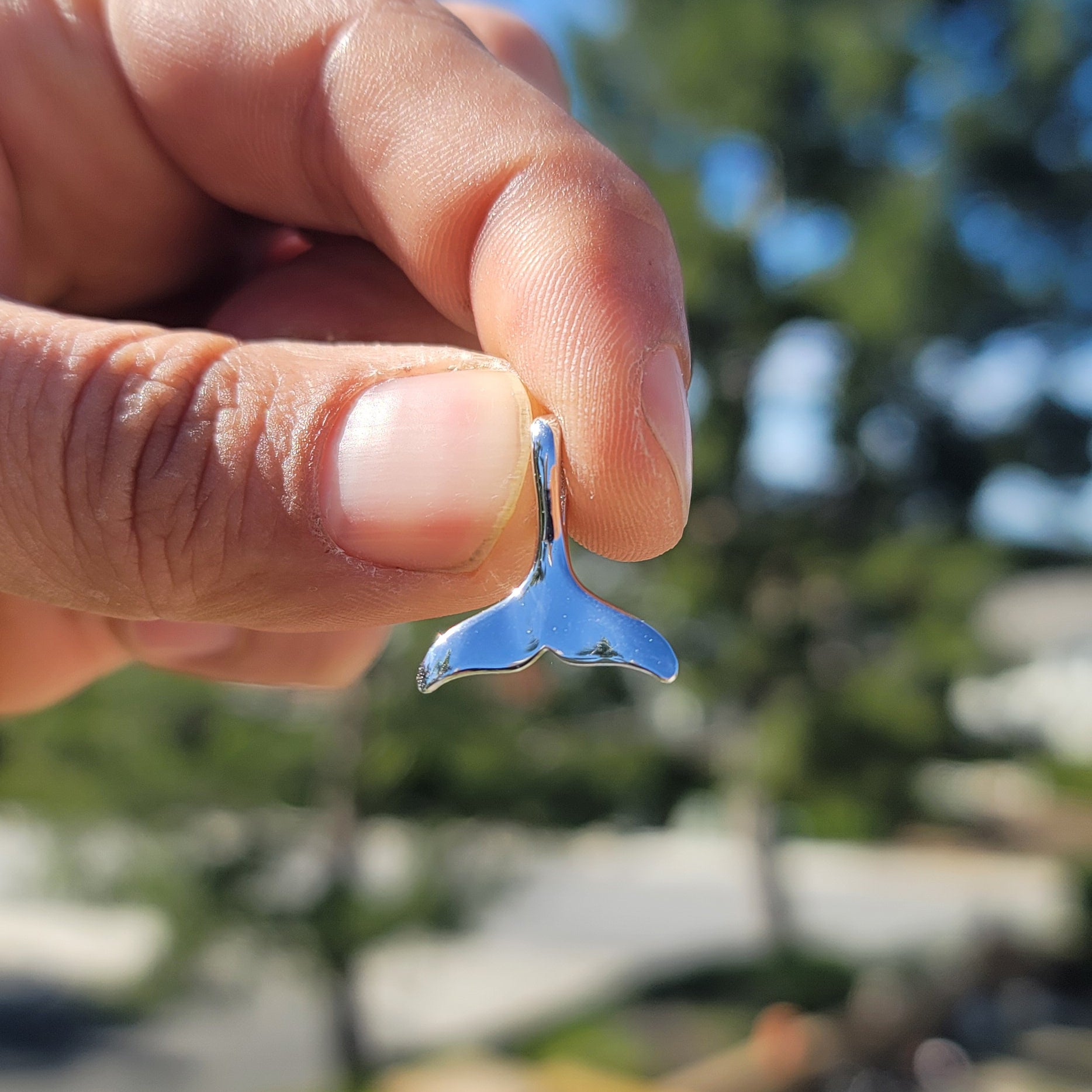 14K or 18K Gold Whale Tale Pendant