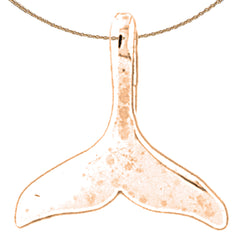 14K or 18K Gold Whale Tale Pendant