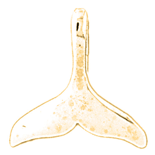 14K or 18K Gold Whale Tale Pendant