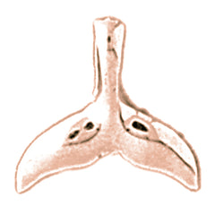 14K or 18K Gold Whale Tale Pendant