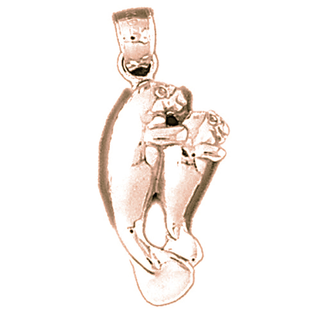 14K or 18K Gold Manatee Pendant
