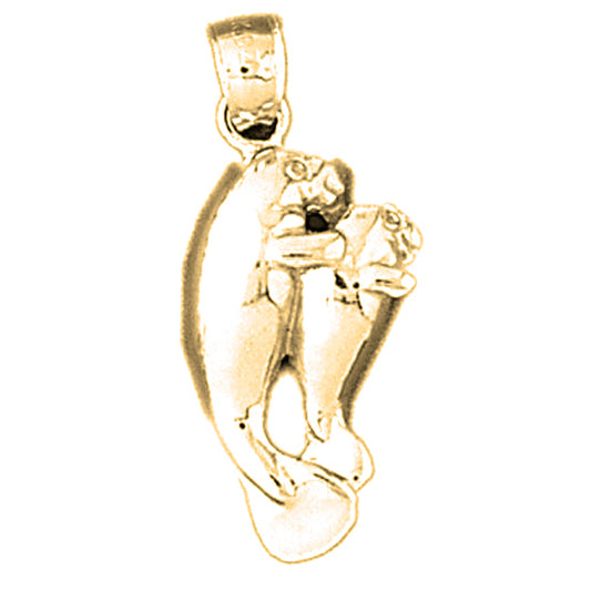 14K or 18K Gold Manatee Pendant