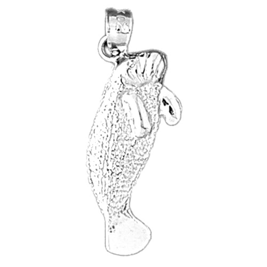 14K or 18K Gold Manatee Pendant