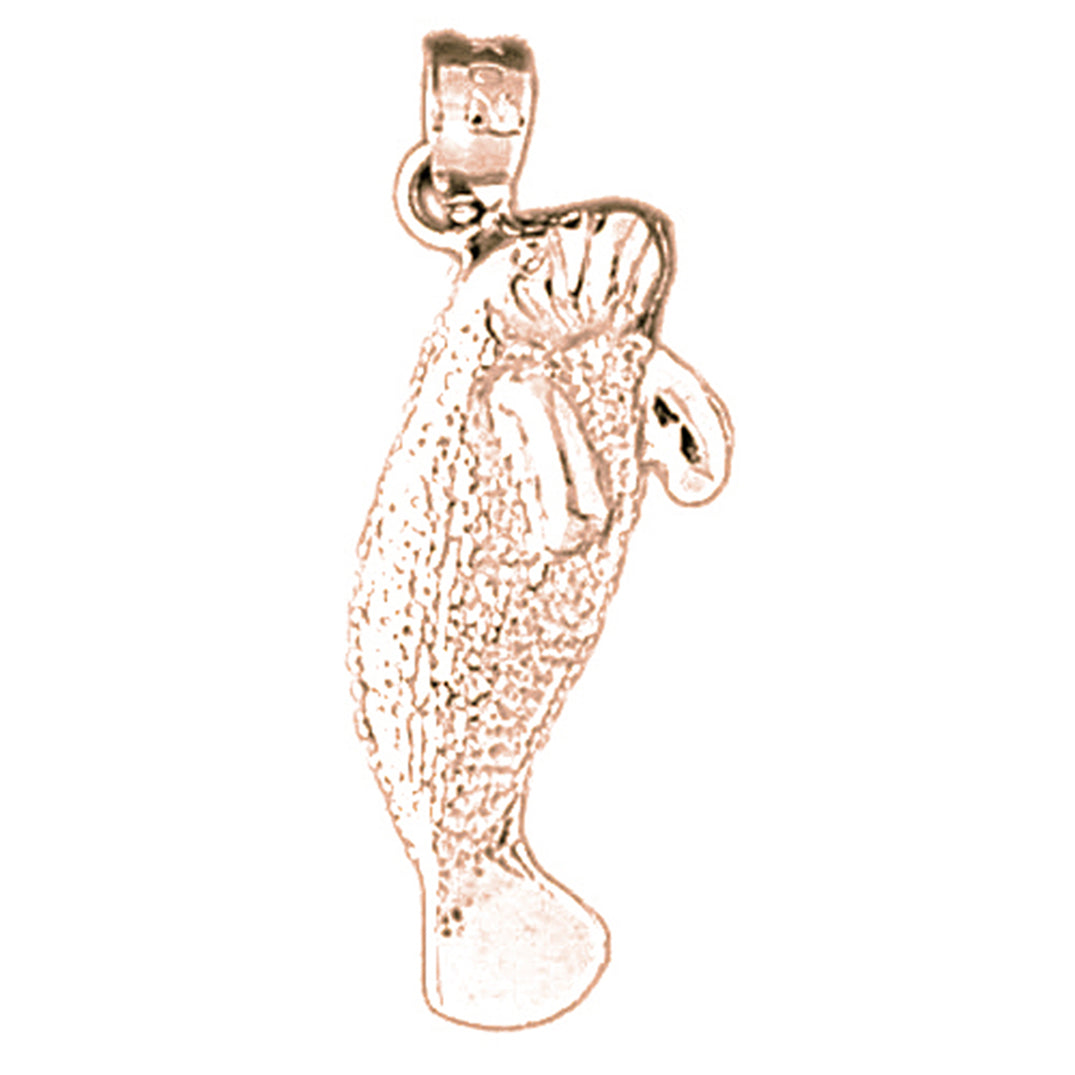 14K or 18K Gold Manatee Pendant