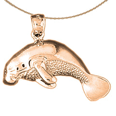 Seekuh-Anhänger aus 14 Karat oder 18 Karat Gold