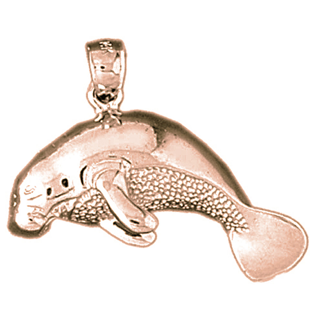14K or 18K Gold Manatee Pendant