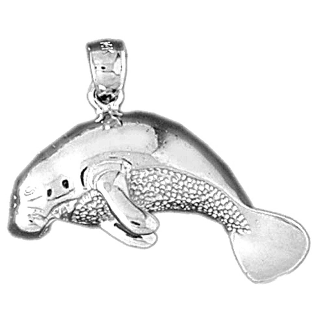 14K or 18K Gold Manatee Pendant