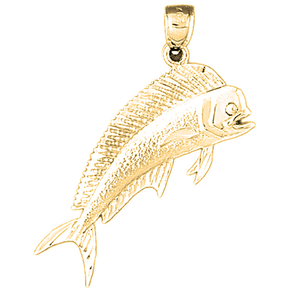 14K or 18K Gold Mahi-mahi Pendant